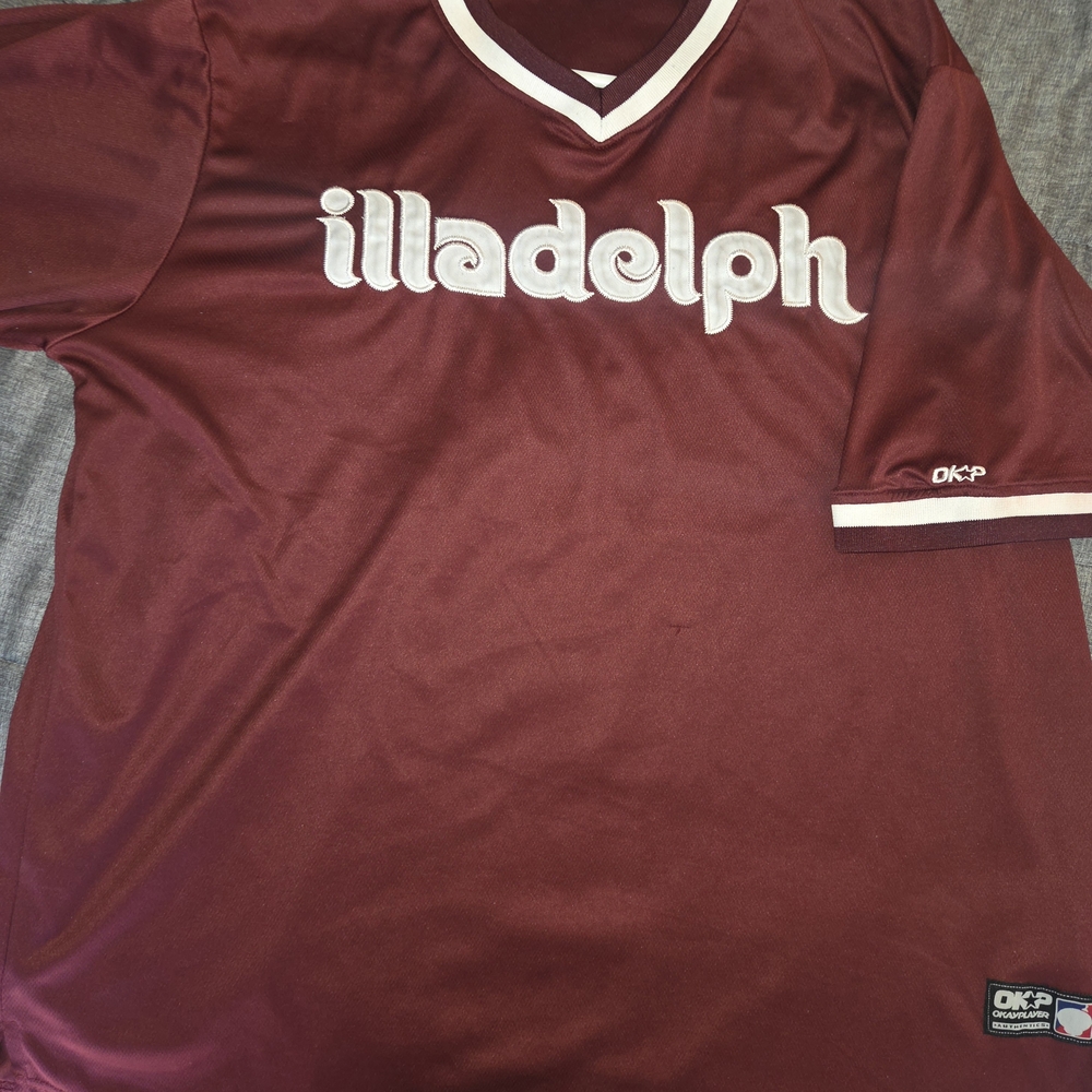 Maroon Ill Roots  Illadelph V-Neck Jersey Il Ok Player Rare